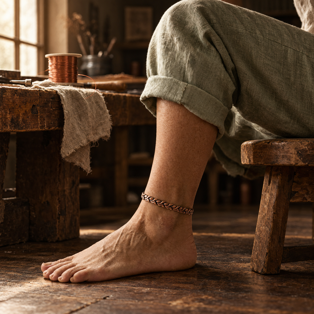 Barefoot Sand Copper Anklet