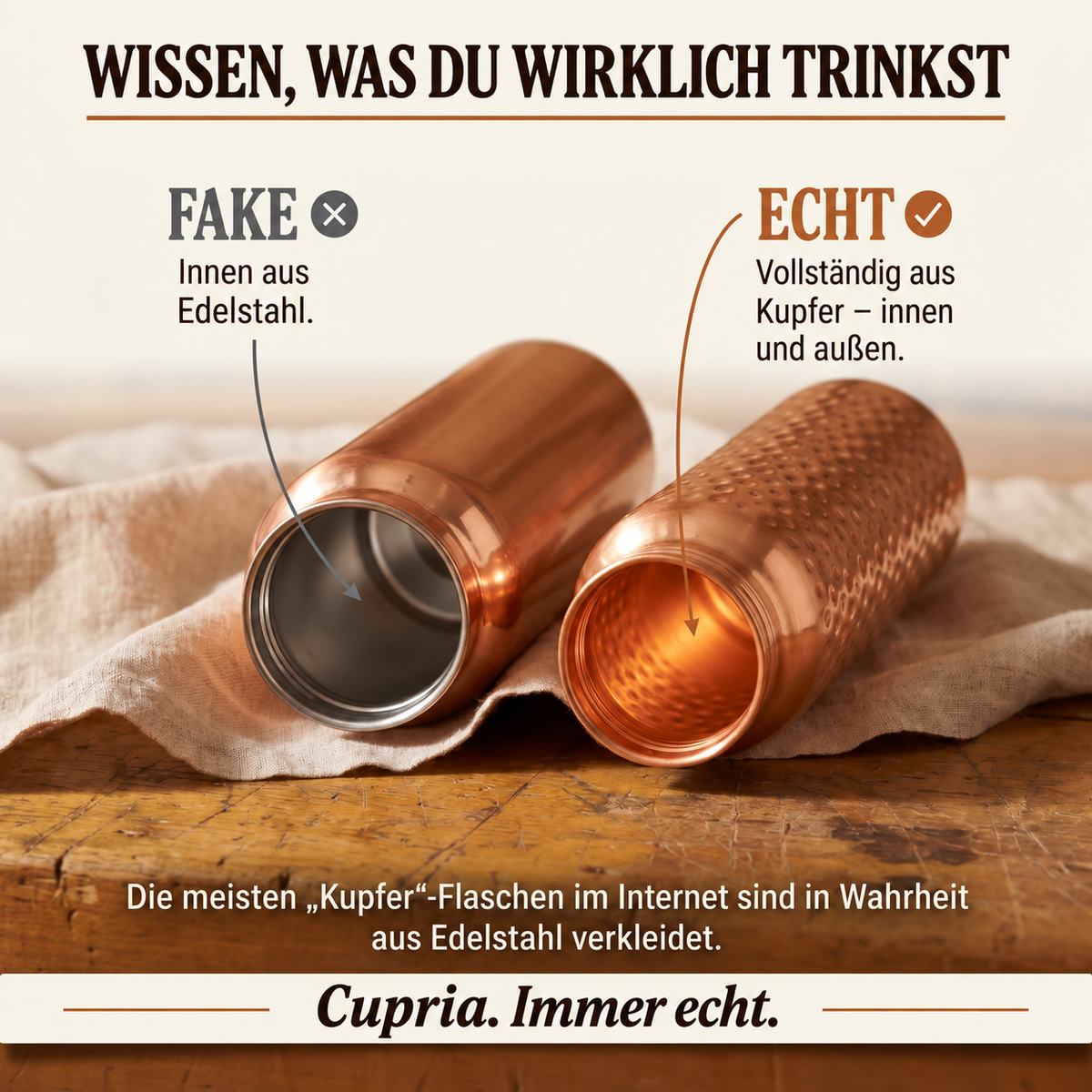 Hammered Copper Water Bottle
